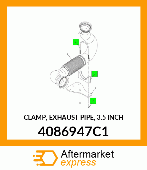 CLAMP, EXHAUST PIPE, 3.5 INCH 4086947C1