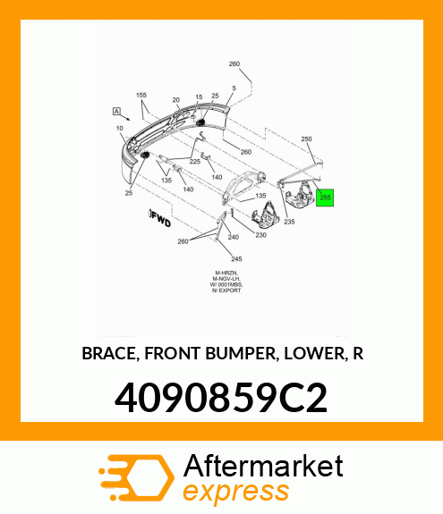 BRACE, FRONT BUMPER, LOWER, R 4090859C2