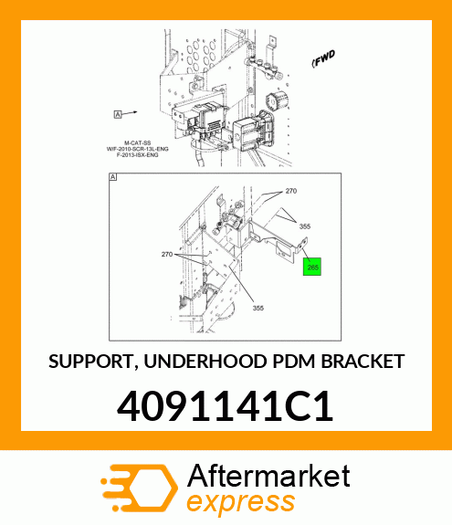 SUPPORT, UNDERHOOD PDM BRACKET 4091141C1