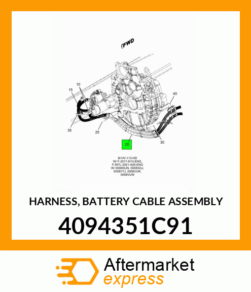 HARNESS, BATTERY CABLE ASSEMBLY 4094351C91