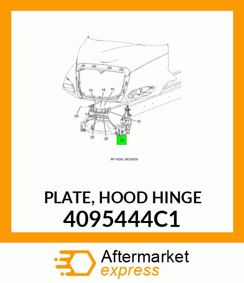 PLATE, HOOD HINGE 4095444C1