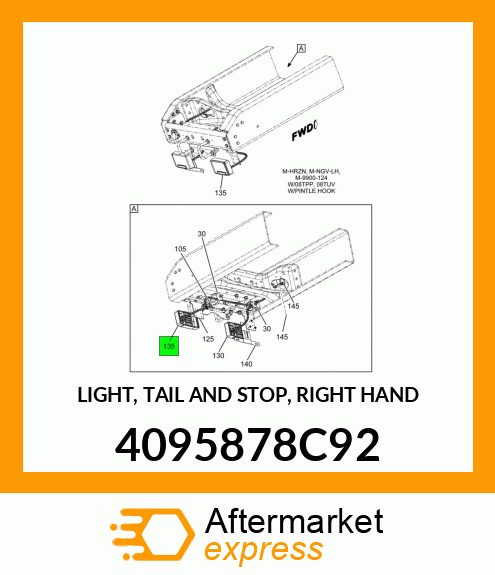 LIGHT, TAIL AND STOP, RIGHT HAND 4095878C92