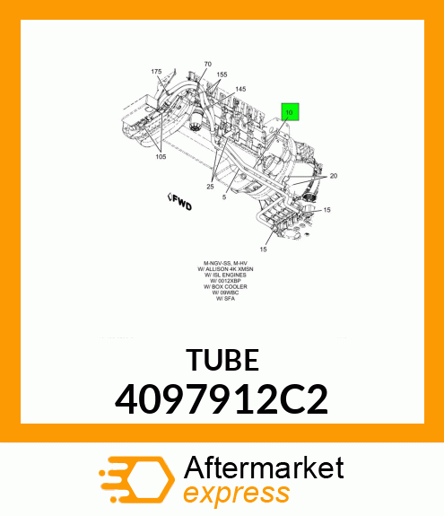 Return Hose Assembly Tube 4097912C2