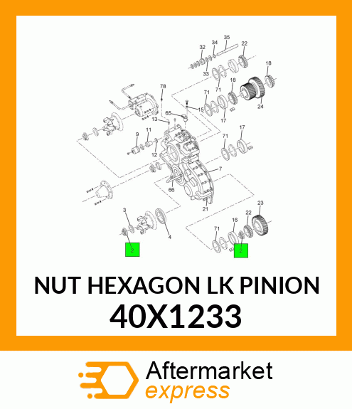 NUT HEXAGON LK PINION 40X1233