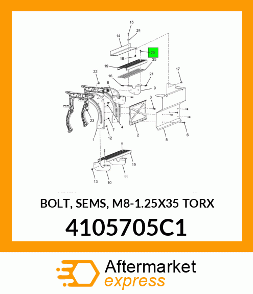 BOLT, SEMS, M8-1.25X35 TORX 4105705C1