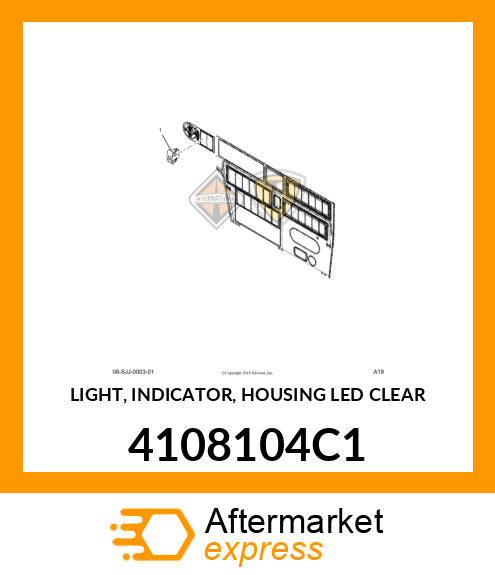 LIGHT, INDICATOR, HOUSING LED CLEAR 4108104C1