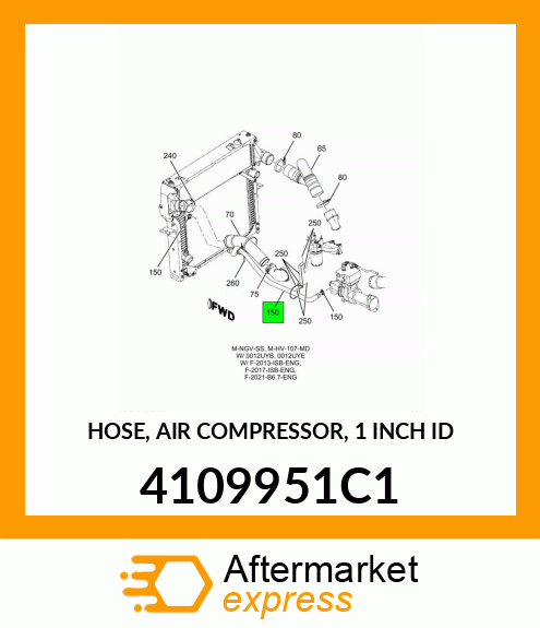 HOSE, AIR COMPRESSOR, 1 INCH ID 4109951C1