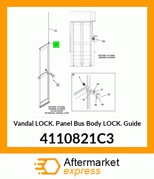 Vandal Lock Panel Bus Body Lock Guide 4110821C3