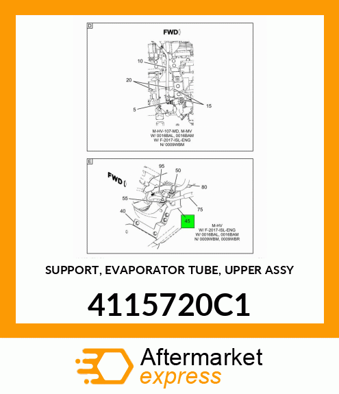 SUPPORT, EVAPORATOR TUBE, UPPER ASSY 4115720C1