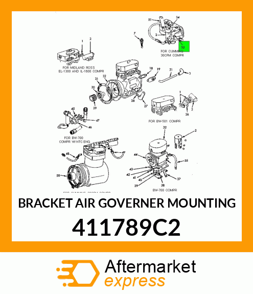 BRACKET AIR GOVERNER MOUNTING 411789C2