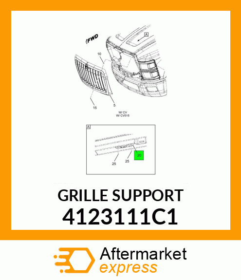 GRILLE SUPPORT 4123111C1