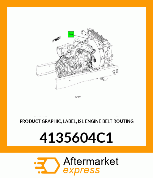 PRODUCT GRAPHIC, LABEL, ISL ENGINE BELT ROUTING 4135604C1