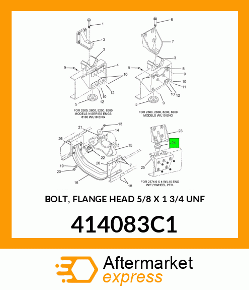 BOLT, FLANGE HEAD 5/8" X 1 3/4" UNF 414083C1