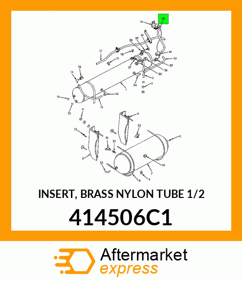 INSERT, BRASS NYLON TUBE 1/2" 414506C1