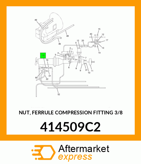 NUT, FERRULE COMPRESSION FITTING 3/8" 414509C2