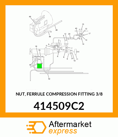 NUT, FERRULE COMPRESSION FITTING 3/8" 414509C2