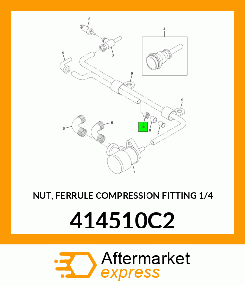 NUT, FERRULE COMPRESSION FITTING 1/4" 414510C2