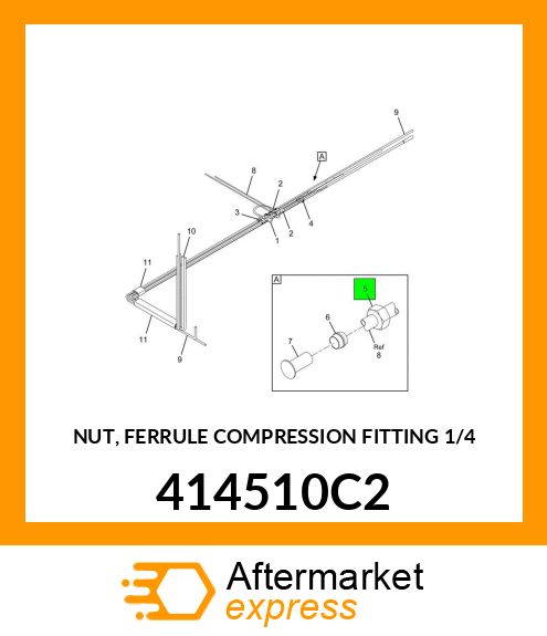 NUT, FERRULE COMPRESSION FITTING 1/4" 414510C2