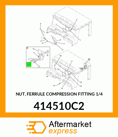 NUT, FERRULE COMPRESSION FITTING 1/4" 414510C2