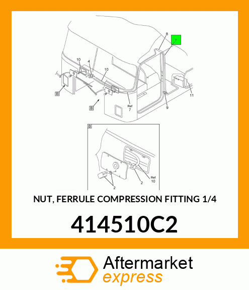 NUT, FERRULE COMPRESSION FITTING 1/4" 414510C2