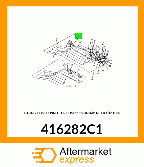 FITTING, HOSE CONNECTOR COMPRESSION 3/8" NPT X 1/4" TUBE 416282C1