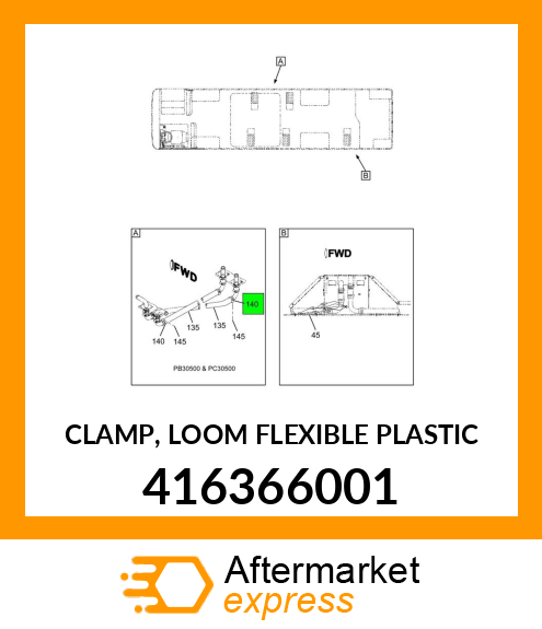 CLAMP, LOOM FLEXIBLE PLASTIC 416366001