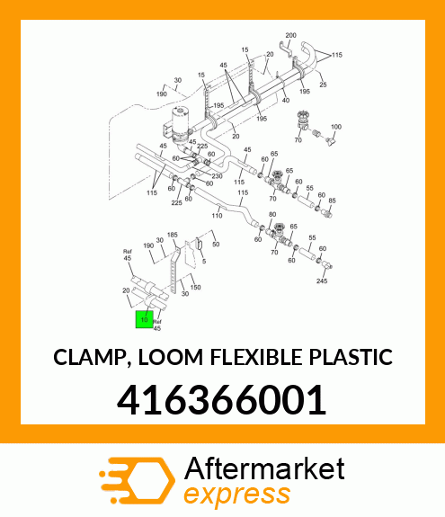 CLAMP, LOOM FLEXIBLE PLASTIC 416366001