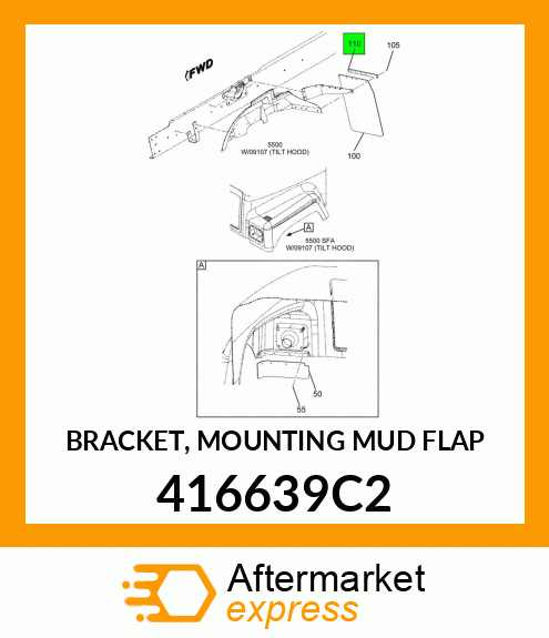 BRACKET, MOUNTING MUD FLAP 416639C2