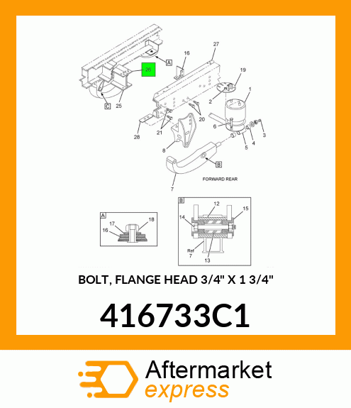 BOLT, FLANGE HEAD 3/4" X 1 3/4" 416733C1