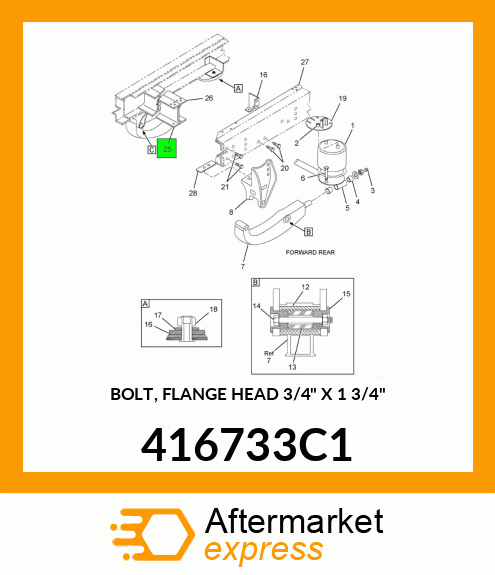 BOLT, FLANGE HEAD 3/4" X 1 3/4" 416733C1