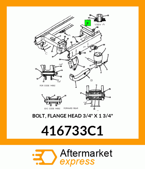 BOLT, FLANGE HEAD 3/4" X 1 3/4" 416733C1