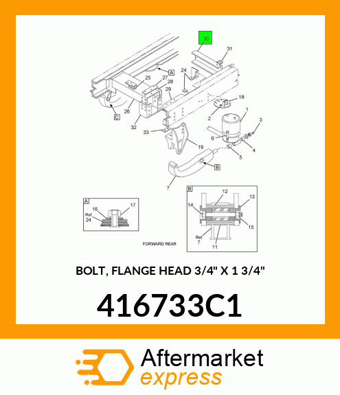 BOLT, FLANGE HEAD 3/4" X 1 3/4" 416733C1