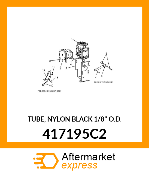 TUBE, NYLON BLACK 1/8" O.D. 417195C2