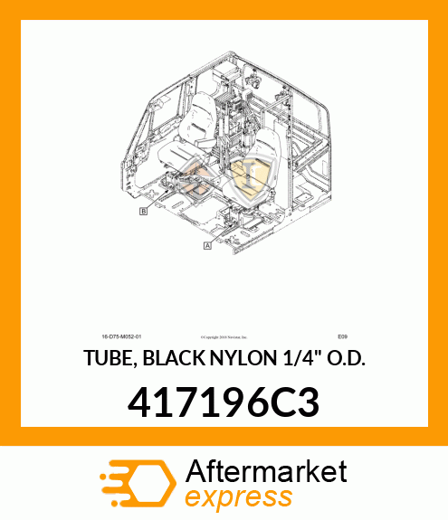 TUBE, BLACK NYLON 1/4" O.D. 417196C3
