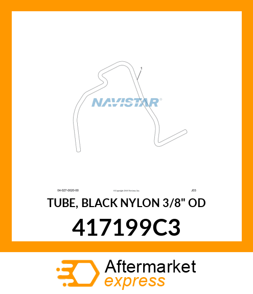 TUBE, BLACK NYLON 3/8" OD 417199C3