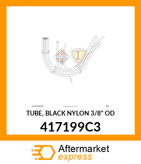 TUBE, BLACK NYLON 3/8" OD 417199C3