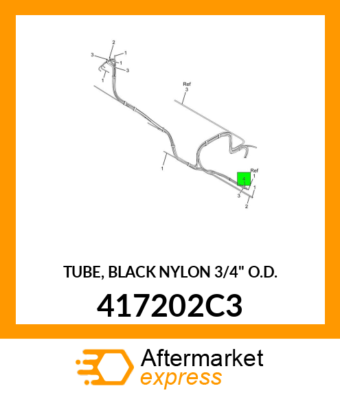 TUBE, BLACK NYLON 3/4" O.D. 417202C3