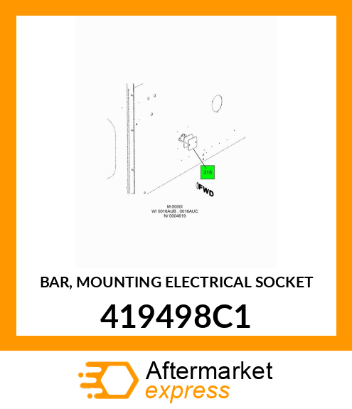 BAR, MOUNTING ELECTRICAL SOCKET 419498C1