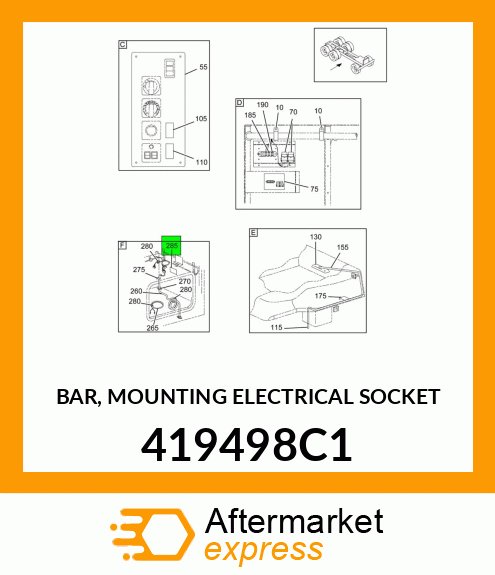 BAR, MOUNTING ELECTRICAL SOCKET 419498C1