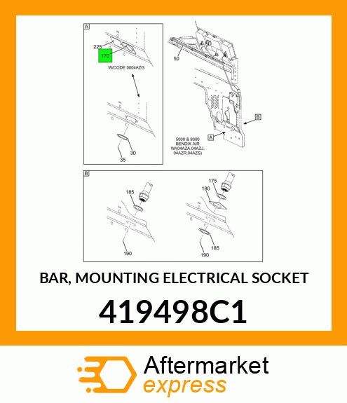 BAR, MOUNTING ELECTRICAL SOCKET 419498C1