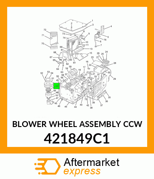 BLOWER WHEEL ASSEMBLY CCW 421849C1