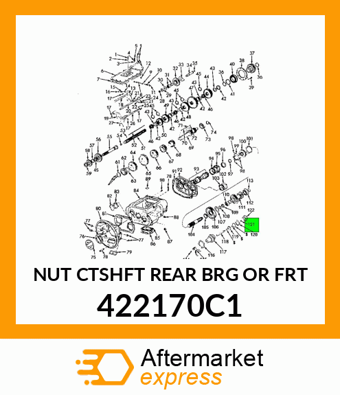 NUT CTSHFT REAR BRG OR FRT 422170C1