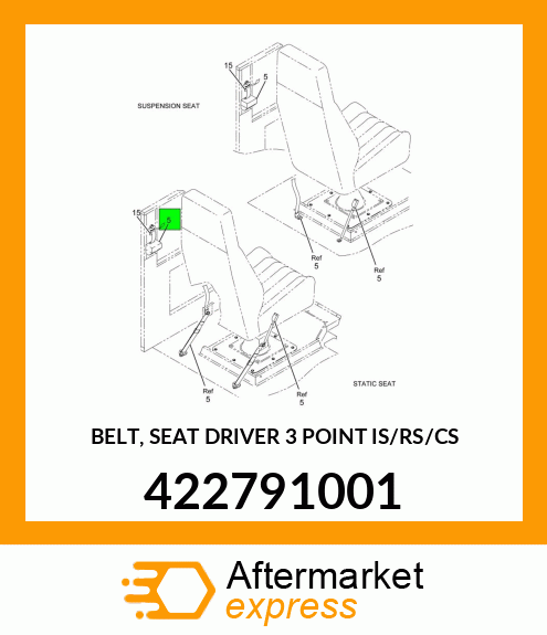 BELT, SEAT DRIVER 3 POINT IS/RS/CS 422791001