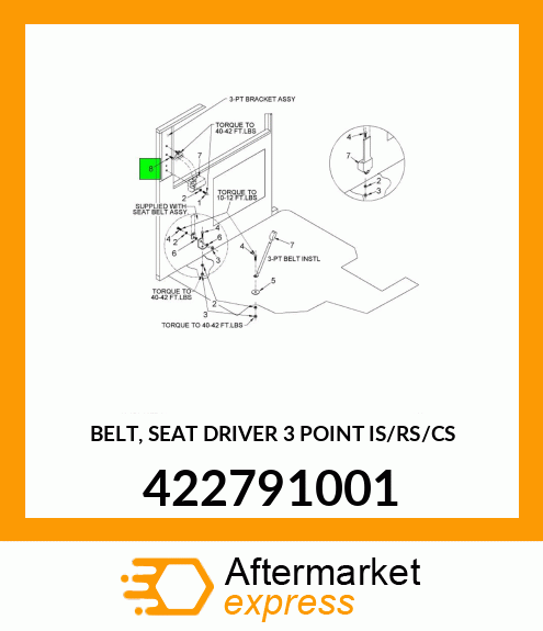 BELT, SEAT DRIVER 3 POINT IS/RS/CS 422791001