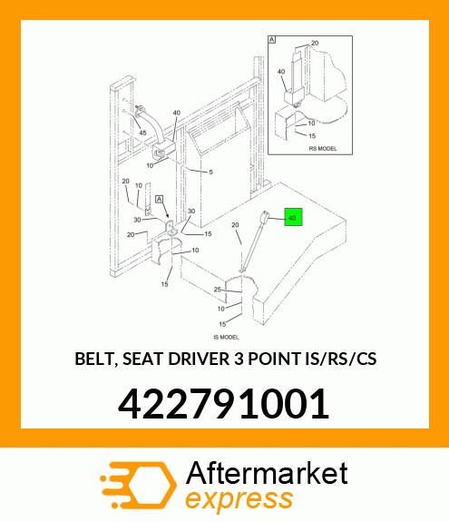 BELT, SEAT DRIVER 3 POINT IS/RS/CS 422791001