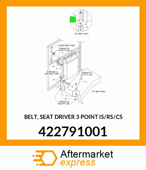 BELT, SEAT DRIVER 3 POINT IS/RS/CS 422791001