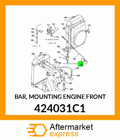 BAR, MOUNTING ENGINE FRONT 424031C1