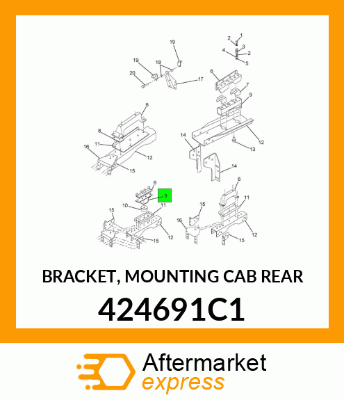 BRACKET, MOUNTING CAB REAR 424691C1