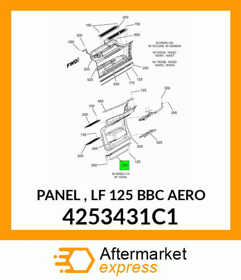 PANEL , LF 125 BBC AERO 4253431C1