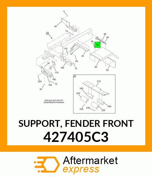 SUPPORT, FENDER FRONT 427405C3